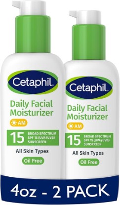 Picture of Cetaphil Daily Facial Moisturizer SPF 15, Fragrance-Free, 4 oz, Pack of 2 | 2-pack, SPF 15 sun protection, fragrance-free, gentle for dry to sensitive skin, dermatologist recommended, daily skincare