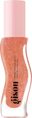 Picture of Gisou Honey Infused Lip Oil (0.27 Fl Oz.) - Glazed Plum | Sheer nude shimmer, sweet sugar plum scent, intense hydration & glossy shine, no stickiness