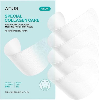 Picture of ANUA PDRN Collagen Melting Patch for Neck, 0.02g x 4ea | Lifting and Firming, Thin Film for Neck Fine Lines & Forehead, Plumping Effect with Salmon DNA, Korean Skincare, Patch Only