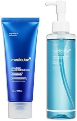 Picture of medicube At-Home Pore Care Routine - Zero Mud Mask & Zero Cleansing Oil | Zero Pore Set to Melt Away Makeup, Purify Pores & Reveal Smooth, Clear-Looking Skin, Korean Skincare