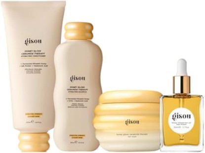 Picture of Gisou Honey Gloss Ceramide Therapy Routine* 4-Step Hair Therapy for Transformational Hydration, Strength & Glossy Shine