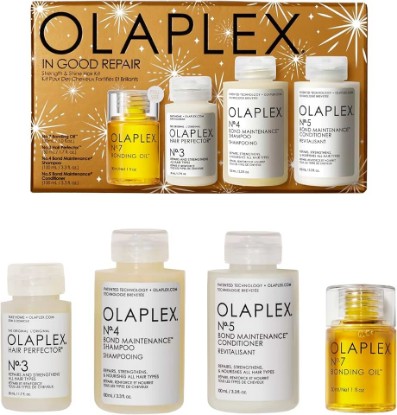Picture of Olaplex In Good Repair Hair Kit: No. 3, 4, 5, 7, Shampoo & Conditioner Set, Hydrate, & Control Frizz (72H), Bonding Oil to Shine & Protect, Perfector to Strengthen & Reverse Damage