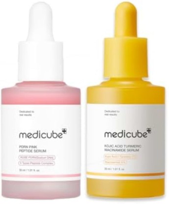 Picture of medicube Viral Serum Duo - Kojic Acid and PDRN Rose Pink Serum | Kojic Acid for Brightening and PDRN for Radiant Glow and Uneven Skin Tone & Texture Care, Korean Skincare, Giftable Set