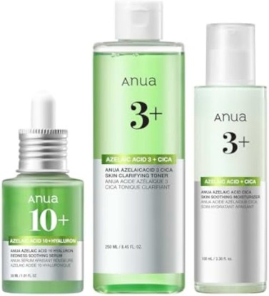 Picture of ANUA Azelaic Total Soothing Trio | Azelaic Acid & CICA, Lightweight & Hydrating, Korean Skincare Set
