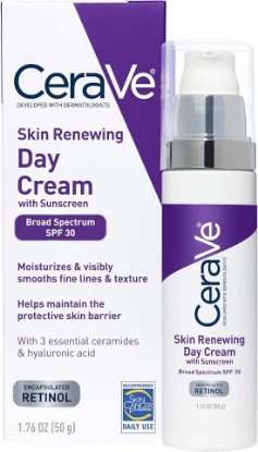 Picture of CeraVe Day Cream, Anti-Aging Retinol Face Moisturizer with SPF 30, 1.76oz | Skin Care, Anti Aging Face Cream with SPF 30 and Hyaluronic Acid Hydrates & Uses Encapsulated Retinol To Smooth Skin Texture