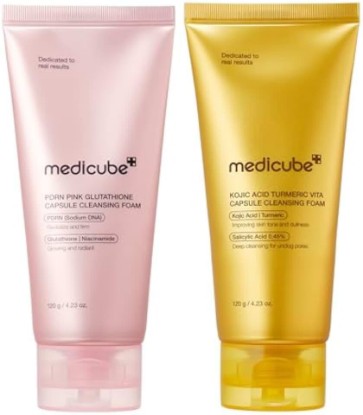 Picture of medicube Tone Correcting Cleanser Duo - PDRN & Kojic Acid Capsule Foam | Capsule Cleanser for Deep Cleanse, Uneven Skin Tone Care, Brightening & Clarifying Care, Korean Skincare Set