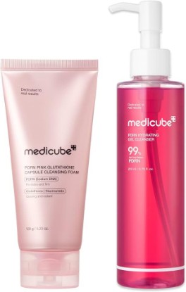 Picture of medicube PDRN Double Cleanse Duo - Capsule Foam & Jelly to Foam Cleanser | PDRN Low pH Cleansing Routine, Double Cleanse for Deep Pore Care, Hydration & Glass Glow, Korean Skincare