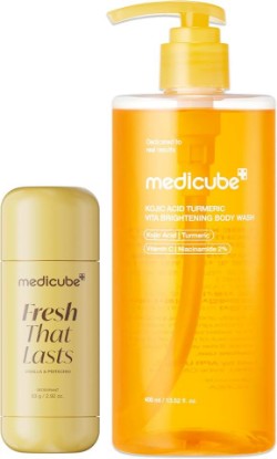 Picture of medicube Fresh Body Care Duo - Kojic Acid Body Wash & Vanilla Deodorant | Kojic Acid Body Wash for Brightening, Refreshing Cleanse & Vanilla Pistachio Deodorant for Odor Control, Korean Body Care