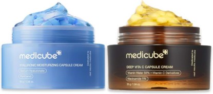 Picture of medicube Hydrating Capsule Duo - Hyaluronic Acid & Vitamin C Capsule Cream | Daily Moisturizer Duo with Hyaluronic Acid and Deep Vitamin C, For Radiance Boosting and Soothing, Korean Skincare