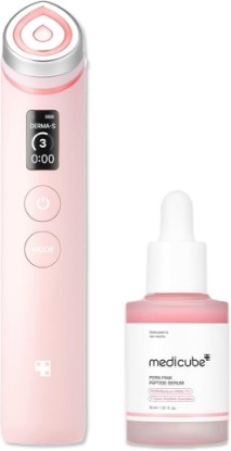 Picture of medicube Ultimate Pink Routine Duo - Booster Pro Pink and PDRN Serum | 6-in-1 Full Facial Care Device and PDRN Peptide Serum, Gifts for Women, Facial Device, Korean Skincare
