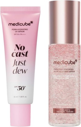 Picture of medicube PDRN Glow & UV Dew Duo: PDRN Sun Serum and PDRN Jelly Msit