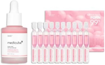 Picture of medicube Intensive Moisture & Skin Plumping Set: Salmon DNA PDRN Pink Peptide Serum and Salmon DNA PDRN Pink One Day Serum