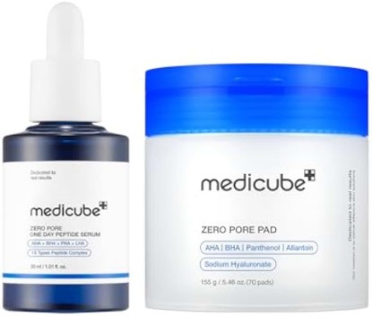 Picture of medicube Daily Zero Pore Reset Duo: Zero Pore 10 Peptide Serum and Zero Pore Pads 2.0 | Korean Skincare, Skincare Routine, Skincare Set