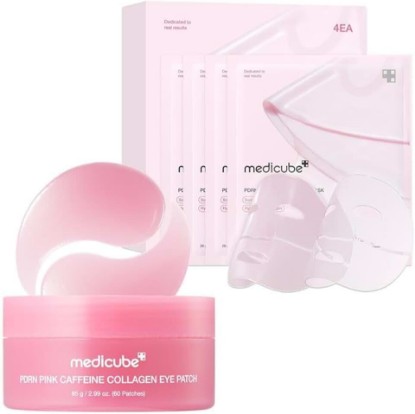 Picture of medicube Ultimate Glass Glow Eye & Mask Night Duo: PDRN Caffeine Collagen Eye Patch & Salmon DNA Jelly Mask | Dark Circle Care, Firming & Overnight Radiance Set, Korean Skincare, Gifts for Women