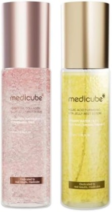 Picture of medicube Jelly Mist Serum Duo - PDRN Collagen & Kojic Acid Jelly Mist | Pink PDRN Collagen & Kojic Acid Turmeric, Mix & Match for Hydration, Glass Glow & Tone Care, Korean Skincare, Gifting for Her
