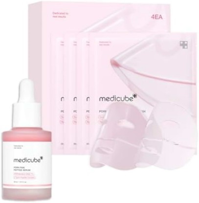 Picture of medicube Salmon DNA PDRN Duo for Beginner: PDRN collagen jelly gel mask (4ea) and PDRN Pink Peptide Serum, Pink glow serum