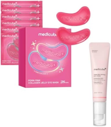 Picture of medicube PDRN Pink Daily Eye Duo: 28 Pairs PDRN Eye Patches and Eye Serum | Firming, Hydrating & Eye Care Set for Puffy, Tired Eyes | Korean Skincare