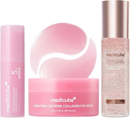 Picture of medicube PDRN Glow On-The-Go Trio: Multi Balm, Eye Patch & Jelly Mist for Hydration, Plump-Looking Glow & Anytime Touch-Ups | Korean Skincare, Gifts for Women, Skincare Set