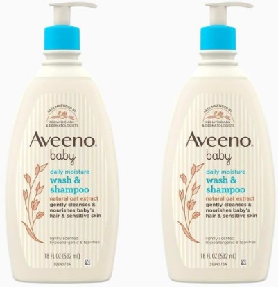 Picture of Aveeno Baby Wash and Shampoo, Lightly Scented, 18 Fluid Ounce, (Pack of 2)