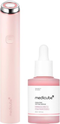 Picture of medicube Glass Glow Booster Device Duo | 3-Mode Facial Device for Radiant, Calming, and Bouncy-Looking Skin | Salmon DNA PDRN, Peptides & Niacinamide for Hydration & Firm-Looking Skin, Pink