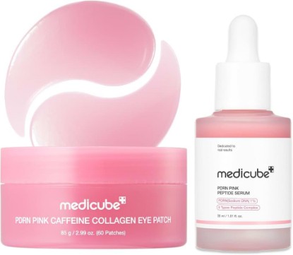 Picture of medicube PDRN Glass Glow Facial & Eye Duo: PDRN Caffeine Collagen Eye Patch and Salmon DNA PDRN Serum | For Dark Circles, Puffiness, Firming & Radiance Set | Korean Skincare, GIfts for Women