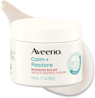 Picture of Aveeno Calm + Restore Redness Relief Moisturizing Cream, 1.7 oz | Instantly Calms & Soothes Appearance of Redness with Ceramide & Vitamin B5, Hypoallergenic, Fragrance-Free, Non-Comedogenic