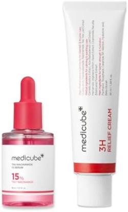 Picture of medicube Comforting Serum & Cream Duo Ideal for After Spot Care: TXA Serum and 3H Daily Moisturizer | Soothing Skincare Set | Calming, Tone Refining & Glow Routine | Korean skincare