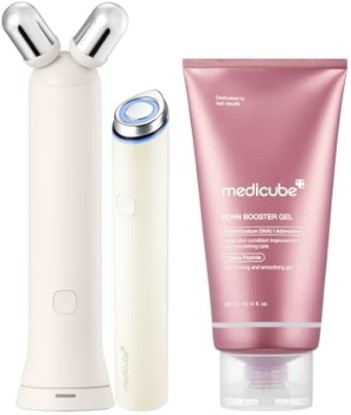 Picture of medicube At-Home Contour & Define Device Set | 2-in-1 Massage & Skincare Device with PDRN Booster Gel | Salmon DNA PDRN, Peptides & Niacinamide | Face & Body Massager for Depuffing & Contouring, Beige