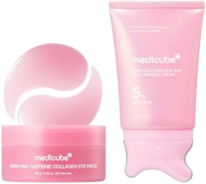 Picture of medicube Age Backwards Kit: Gua Sha Cream and PDRN Caffeine Eye Patches