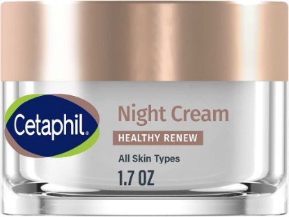Picture of Cetaphil Healthy Renew Night Face Cream, Anti-Wrinkle, Peptides, 1.7oz | Skin Tightening, Wrinkle Repair, Retinol Alternative, Fragrance Free, Sensitive Skin, Firming Peptide Night Cream For Women