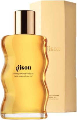 Picture of Gisou Honey Infused Body Oil - Honey Gold (1.5 Fl Oz) | Deeply hydrates & visibly firms skin, lightweight & fast-absorbing, 98% naturally-derived formula