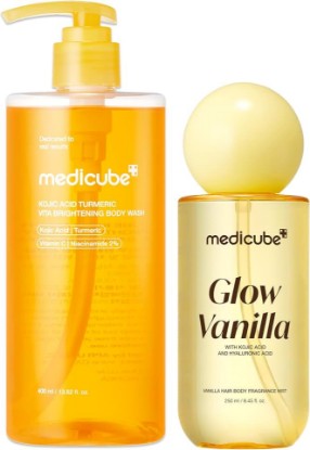 Picture of medicube Fresh & Glow Body Duo: Kojic Acid Body Wash and Glow Vanilla Hair & Body Fragrance Mist | Cleanse, Refresh & Odor Care for Soft, Radiant-Looking Skin | Korean Body Care