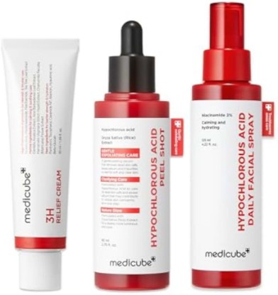 Picture of medicube 3H Clear Skin Rescue Trio: 3H Relief Cream, Hypochlorous Acid Peel Shot, and Power Soothing Spray | For Irritated Skin and Soothing Care | Korean Skincare