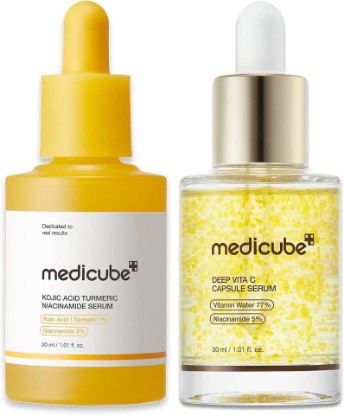 Picture of medicube Deep Vita C Clear Capsule Serum Duo: Kojic Acid Turmeric Capsule Serum and Deep Vita C Capsule | Tone Balancing Care Duo, Korean Skincare