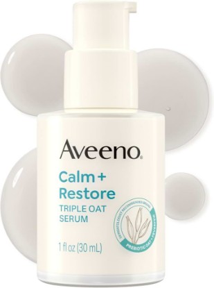 Picture of Aveeno Calm + Restore Triple Oat Face Serum, 1 fl. oz | Sensitive Skin, Gentle Lightweight Hydrating Serum, Instantly Smooths Skin, Non-Comedogenic, Hypoallergenic, Fragrance-Free