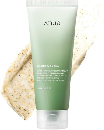 Picture of ANUA Heartleaf Quercetinol Pore Deep Cleansing Foam, 5.07 fl.oz | Face wash for Pore Refining Cleanser, Hydrating Daily Cleanser For Double Cleansing, Gentle Foaming with BHA, Korean Skincare