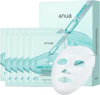 Picture of ANUA PDRN Hyaluronic Acid Capsule 100 Serum Mask, 10ea | Hydrating & Soothing Face Mask for Glass Skin, Dewy Glow and Firm Looking Skin, Salmon DNA & Collagen, Lightweight Texture