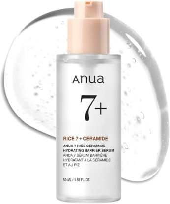 Picture of ANUA Rice Ceramide 7 Hydrating Barrier Serum, 1.69 fl oz | Moisturizing Face Serum, Non-comedogenic, Hyaluronic Acid, Niacinamide, Lightweight, Fragrance Free, Sensitive Dry Skin