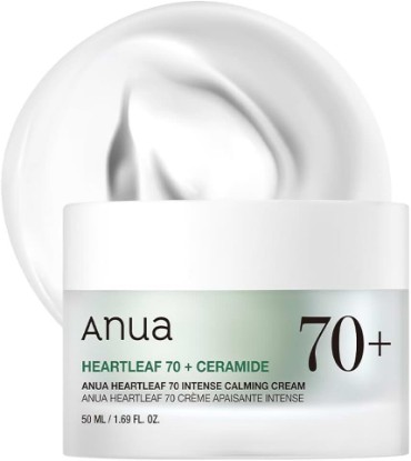 Picture of ANUA Heartleaf 70 Intense Calming Cream with Ceramide, 1.69 fl.oz | Face Moisturizer for Dry Skin, Barrier Repair, Glass Skin Hydration, Fragrance-free, Paraben-free, Korean skincare