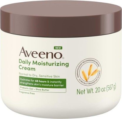 Picture of Aveeno Daily Moisturizing Cream for Normal, Dry, Sensitive Skin, 20 Oz [Amazon-developed Certification] Compact by Design
