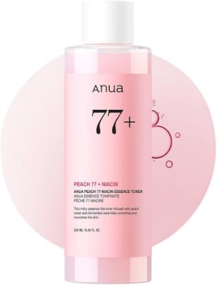 Picture of ANUA Peach 77 Niacin Essence Toner, 8.45 fl oz | Gentle Exfoliating & Radiant Facial Essence, Hydrating & Soothing Toner, Niacinamide, Ceramide, Panthenol, Makeup Prep