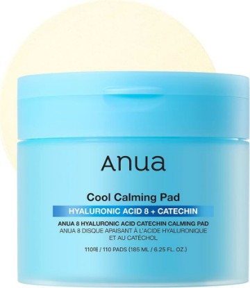 Picture of ANUA 8 Hyaluronic Acid Catechin Calming Pad, 110 Pads | Hydrating & Cooling Toner Pad for Face, Daily Exfoliating Pad, Pore Care & Even Skin Texture, Makeup Prep for All Skin Types