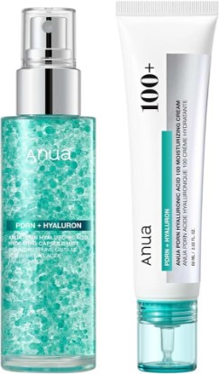 Picture of ANUA PDRN Hydrating & Plumping Duo | Collagen Glow Facial Serum Spray & Hyaluronic Acid 100 Moisturizing Cream, Salmon DNA , All Skin Types, Korean Skincare