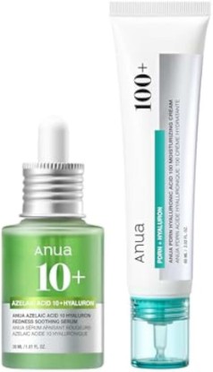 Picture of ANUA Radiance Care Duo | Azelaic Acid Redness Soothing Serum & PDRN Hyaluronic Acid Cream, Deep Hydration & Blemish Care, Glass Skin, Korean Skincare