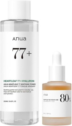 Picture of ANUA Skin Relief Duo | Heartleaf 77 pH 5.5 Soothing Toner, Heartleaf 80 Calming Ampoule for Sensitive Skin, Hydrating, Soothing, Korean Skincare