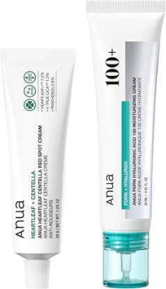 Picture of ANUA Intensive Recovery Duo | PDRN Hyaluronic Acid 100 Cream & Heartleaf Centella Red Spot Cream, Cream Duo for Blemish Relief and Barrier Repair