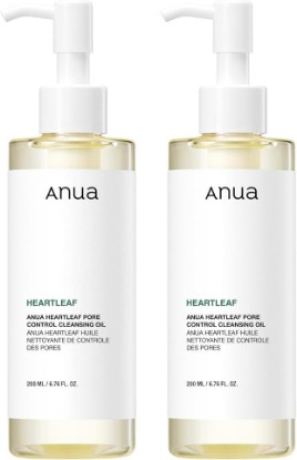 Picture of ANUA Heartleaf Pore Control Cleansing Oil, 6.76 fl oz, Pack of 2 | Oil Cleanser for Face, Makeup Blackhead Remover, Korean Skin Care
