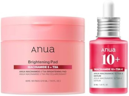 Picture of ANUA Niacinamide Dark Spot Prep & Boost Duo | Mini Sheet Face for Skin Clarity, Tranexamic Acid,Hyaluronic Acid for Glass Skin, Day & Night Routine, Korean skincare Set