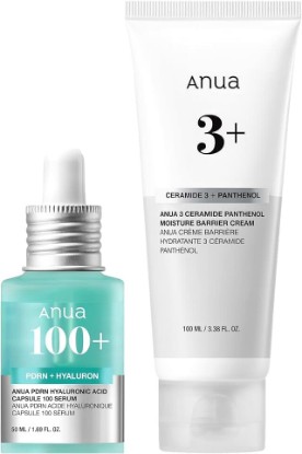 Picture of ANUA Hydration & Barrier Support Duo | Salmon DNA Serum with Ceramide Barrier Moisturizer, Glass Skin for Long-Lasting Hydration, Korean Skincare Set
