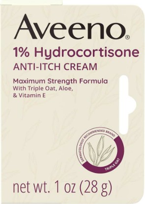 Picture of Aveeno Maximum Strength 1% Hydrocortisone Anti-Itch Cream, Triple Oat, Aloe & Vitamin E For Itch Relief From Eczema, Psoriasis, Insect Bites, Poison Ivy, Oak & Sumac & Detergents, 1 oz, 2 Pack GreenCircle Sustainable Energy Practices